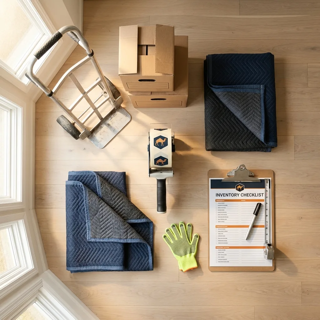 Professional moving supplies and packing materials layout for Williamston residential relocations