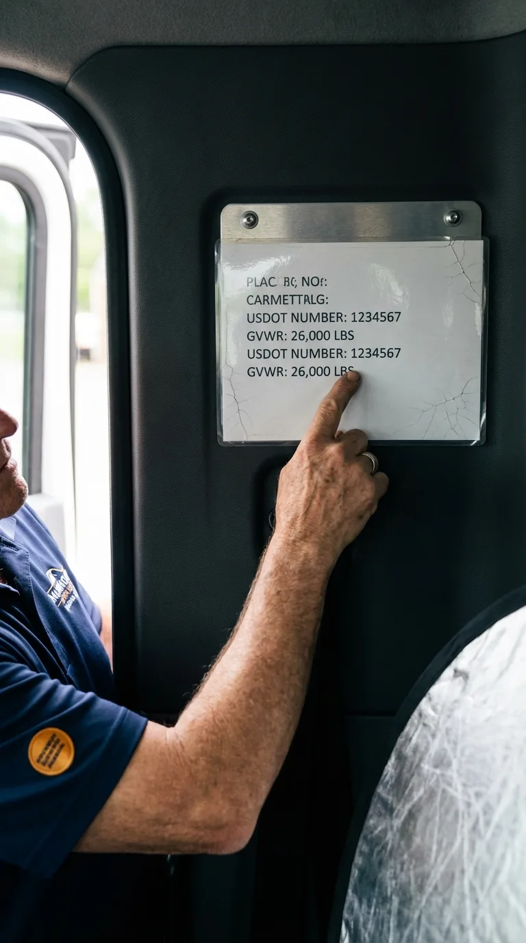USDOT licensing placard verification in Williamston